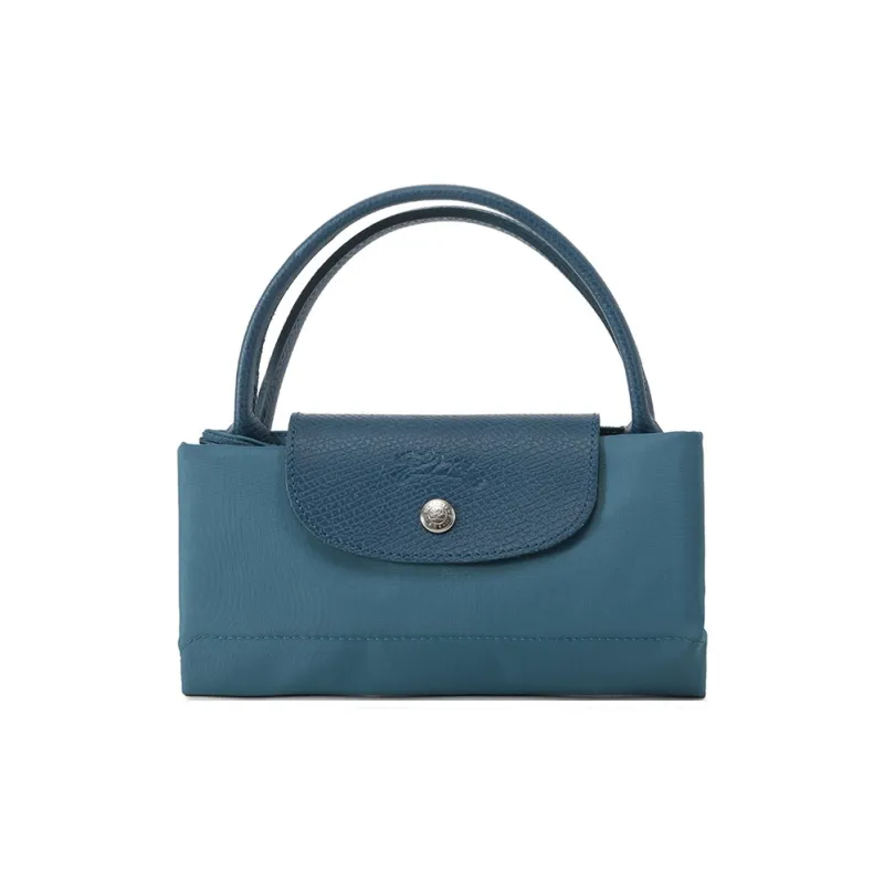 LONGCHAMP Le Pliage Green Recycled Canvas Handbag Dumpling Bag Tote Small Size Women's Peacock Blue-1