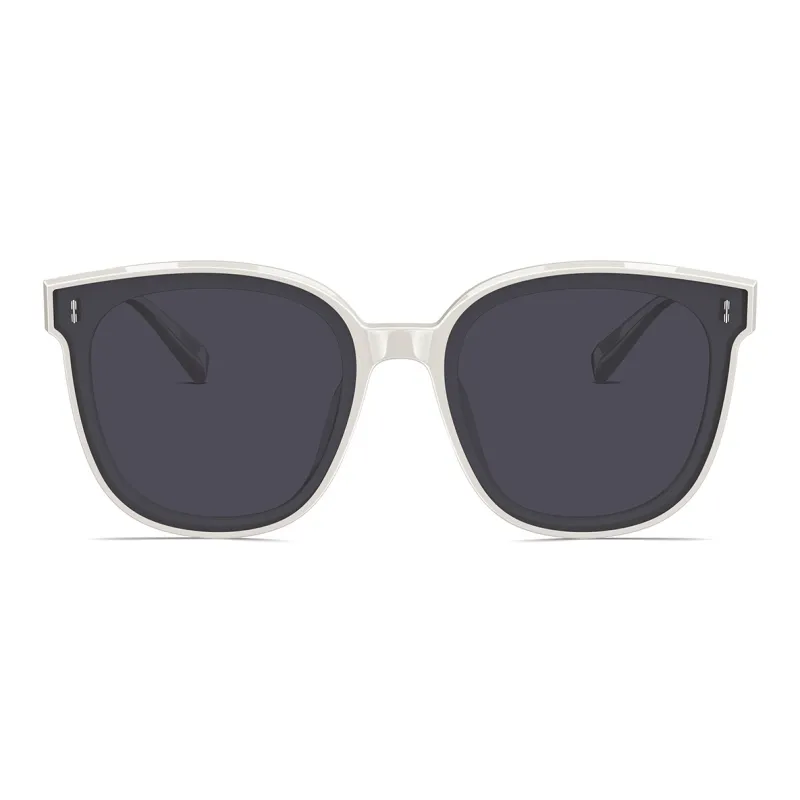 MOLSION Plate Frame Irregular Shape Sunglasses Unisex Black, White-11