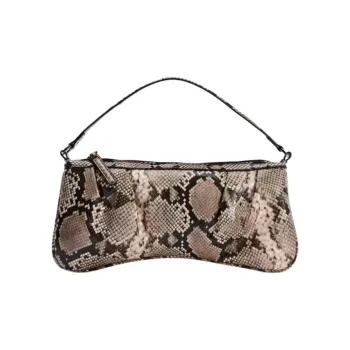 ZARA PU Handbag, Shoulder Bag Small Size Women's Snake Print Brown