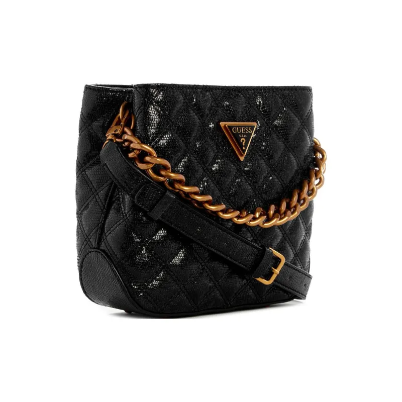 GUESS Artificial Leather Bucket Bags Crossbody Bag, Shoulder Bag Trumpets Women's Black-1