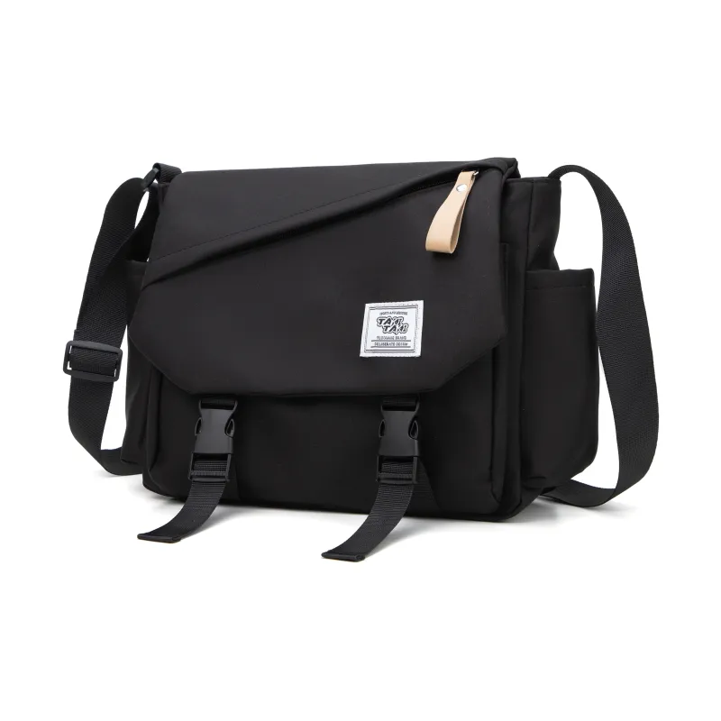 TAKI Commute Travel Lightweight Trendy Versatile Student Crossbody Bag Shoulder Bag Unisex Black/White/Red-6