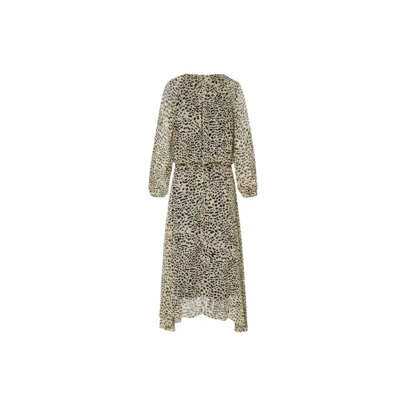 MOCO Long-Sleeved Dresses Women's Brown Apricot Leopard-1