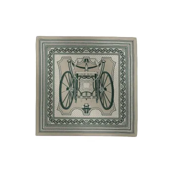HERMES Cashmere Shawls Unisex Dove Gray/Green/Natural Color