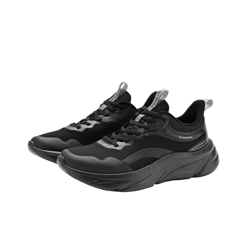 QIAODAN Anti Slip Wear Resistant Low Top Casual Running Shoes Men's Black-2