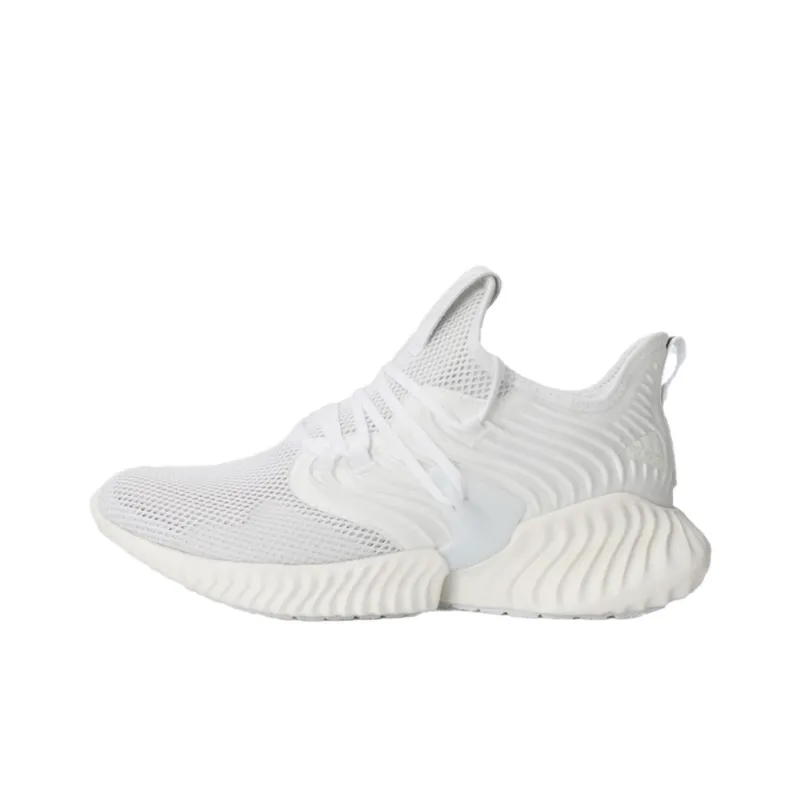 Adidas Alphabounce Instinct Slip Resistant And Breathable Low Top Casual Running Shoes Unisex Gray White-0