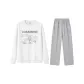 Clothing Set (White Top+Gray Pants)