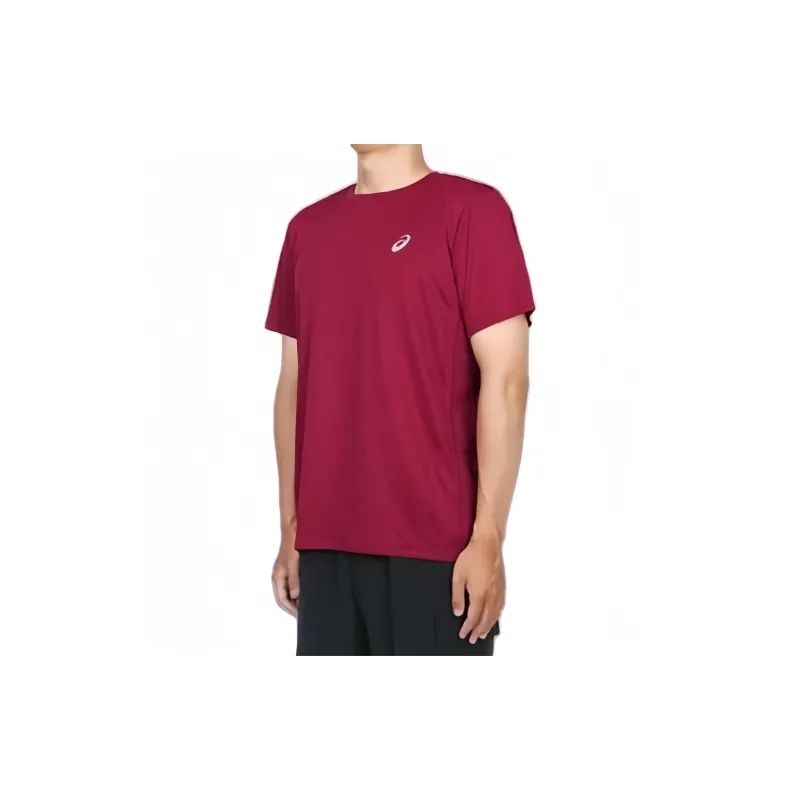 Asics T-Shirt Men's Burgundy Silver-3
