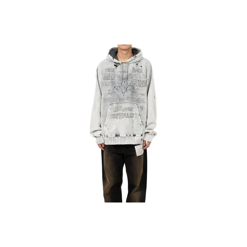 Maison Mihara Yasuhiro Graphic Printed Bleached Hoodie-2