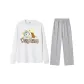 Clothing Set (White Top+Gray Pants)