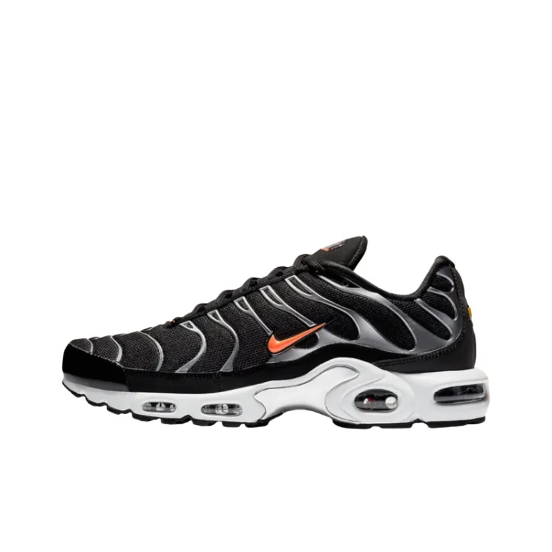 Nike Air Max Plus Cushioning Anti-Slip And Wear-Resistant Low-Top Casual Running Shoes Unisex Black Orange-0