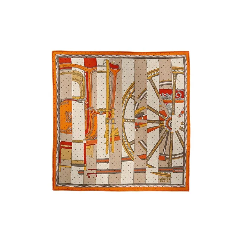 HERMES Cashmere, Mulberry Silk Knit Scarves Women's Orange-0