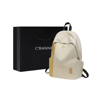 C°BANNER Fabric Backpack Large Size Unisex Black/White Yellow