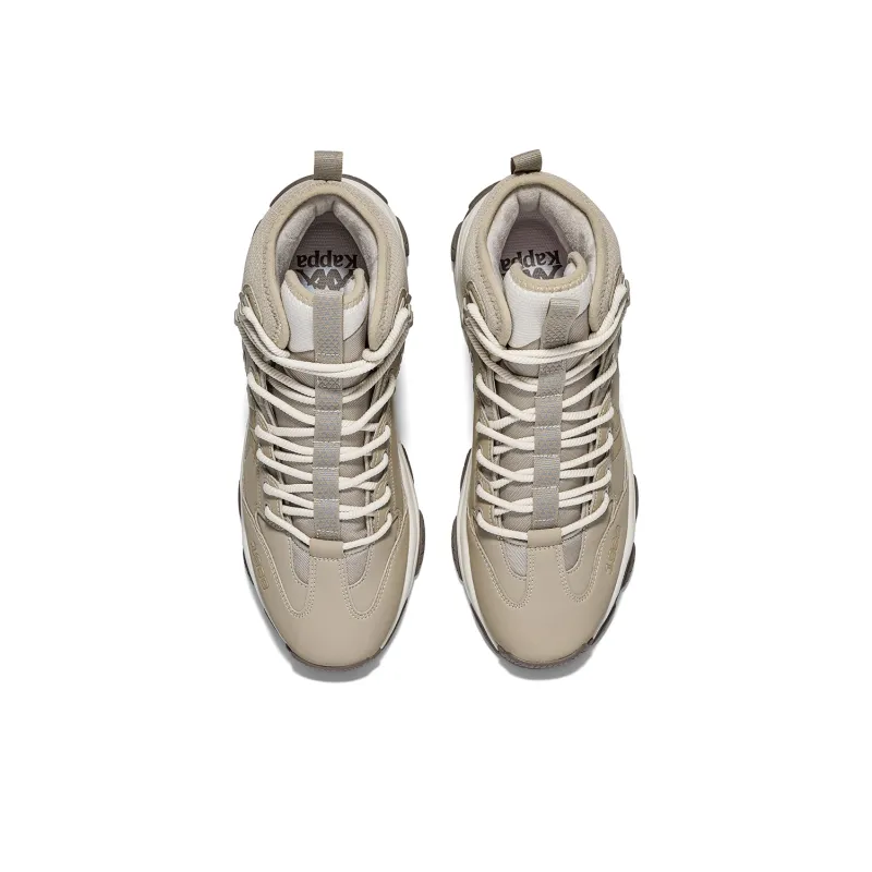 Kappa Abrasion Resistant Slip Resistant High Top Running Shoes Unisex Gray Khaki-3