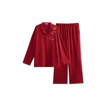 Same Language Pajama Set Men's Chinese Red