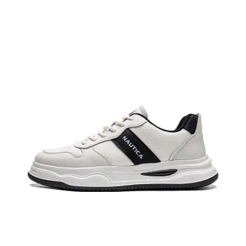 NAUTICA Anti Slip Wear Resistant Low Top Skateboard Shoes Men's White Black