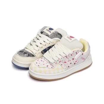 CHERRY&KALIKA Coverage Anti Slip Wear Resistant Lightweight Breathable Low Top Skateboard Shoes Women's Mismatched