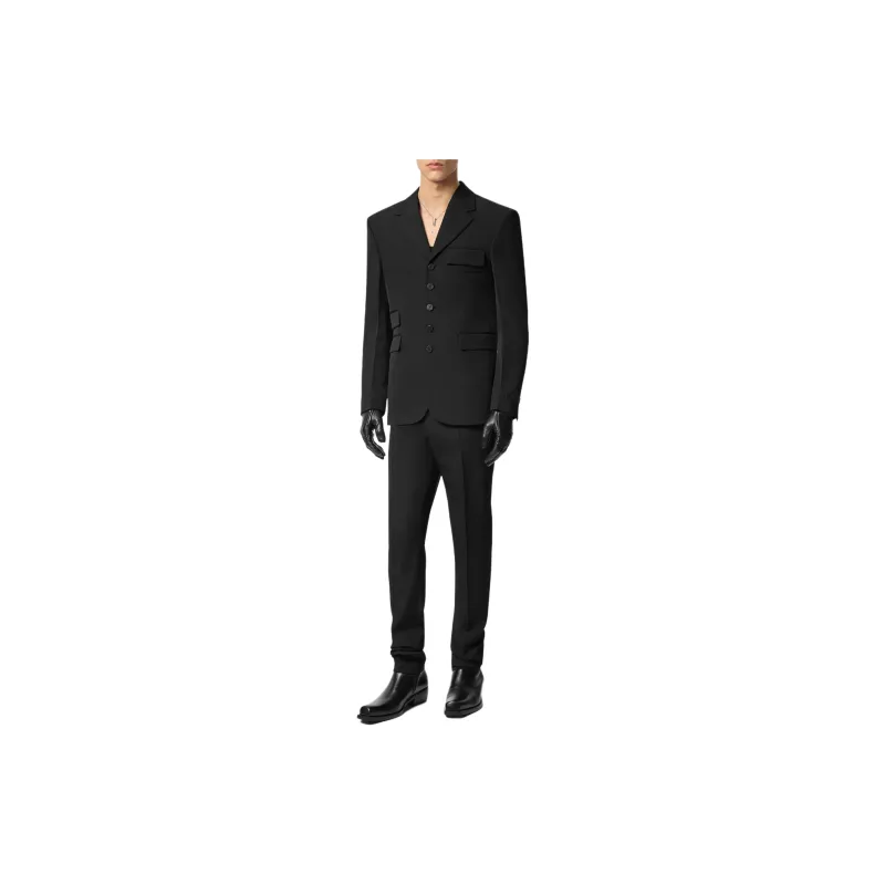 VERSACE Logo appliqué Wool Blazer-1