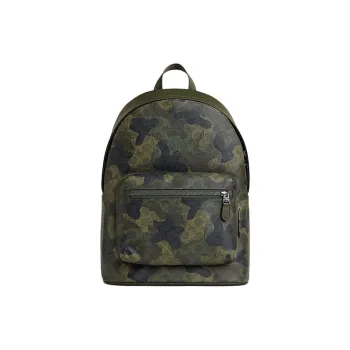 COACH West Artificial Leather Backpack Large Size Men's Deep Trefoil Color