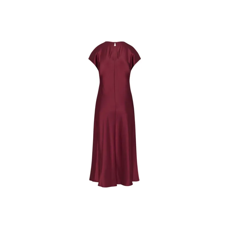 ARITZIA FW24 Wilfred Nicolette Satin Dress Short-Sleeved Dresses Women's Dark Ruby Red/Deep Gemstone Red-1