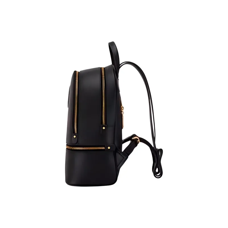 Hush Puppies Cow Leather Backpack Medium Size Unisex Black/Gray Apricot/Jasper-2