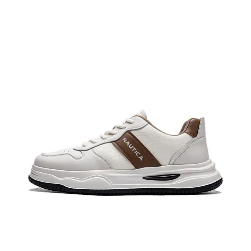 NAUTICA Skateboard Shoes Men Low-Top White/Brown