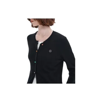 Self Who Knitted Fabric Cardigan Sweater Women's
