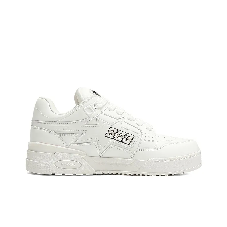883 STAR Star Dance Shoes TRAINER Cushioned Wear Resistant Lightweight Breathable Low Top Skateboard Shoes Unisex White-4