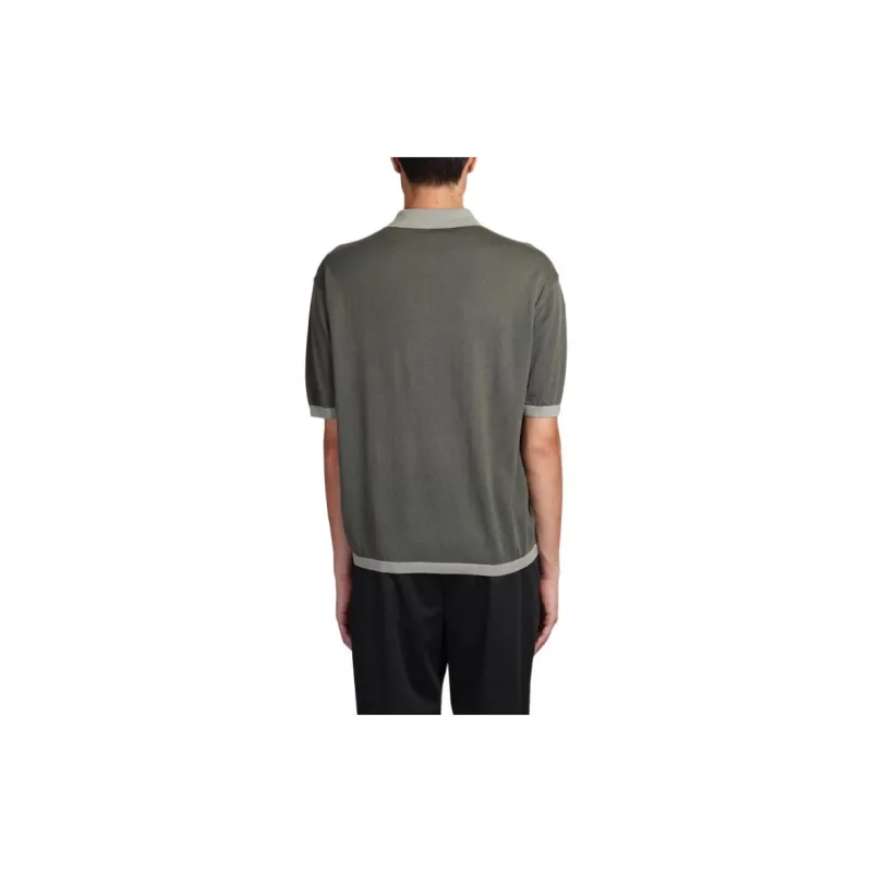 EMPORIO ARMANI Logo Patch Half Zip Polo Shirt-1