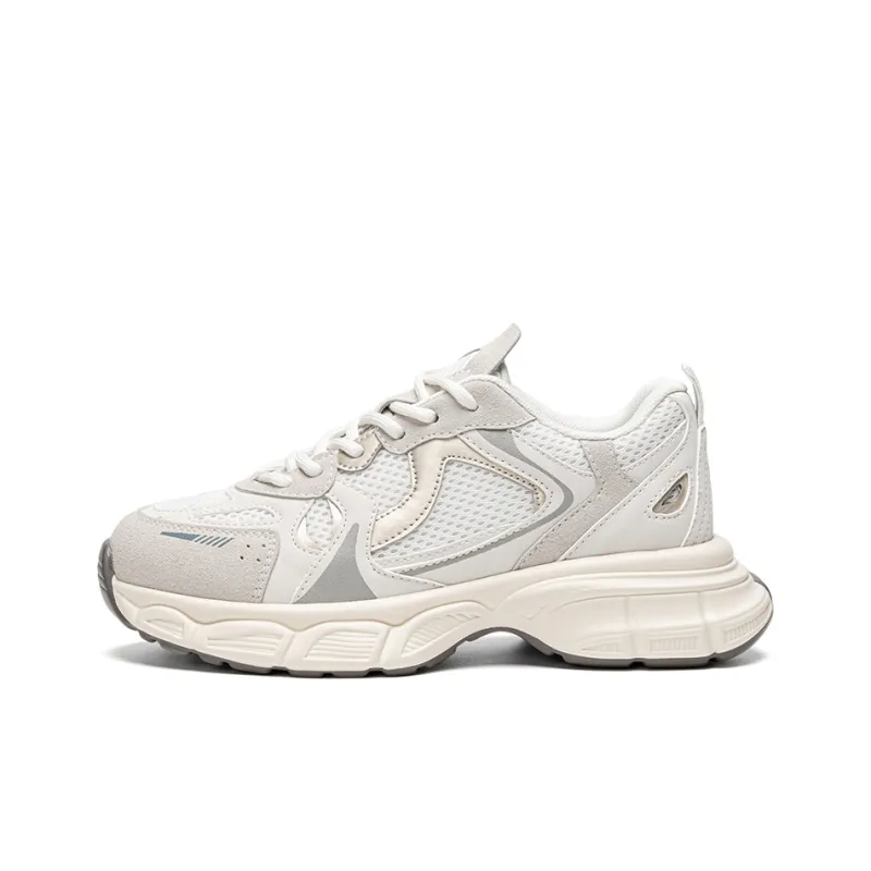 EXULL Q Lightweight Low-Top Chunky Sneakers Women's White-6