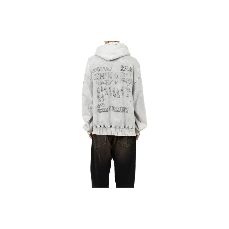 Maison Mihara Yasuhiro Graphic Printed Bleached Hoodie-3
