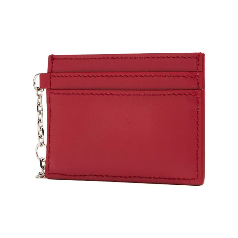 Alexander McQueen Calfskin Card Holder Women's Red-1