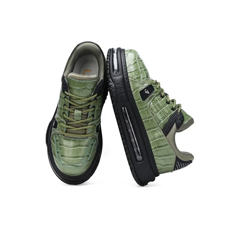 U7 Low Top Skateboard Shoes Men's Green-1