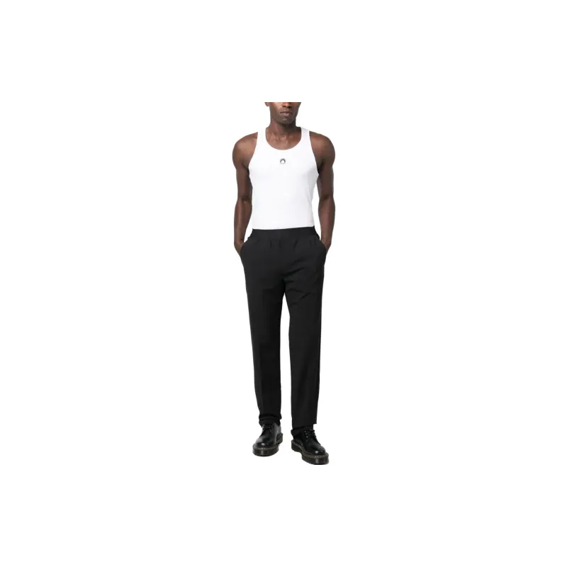 MSGM Logo waistband Straight leg Trousers-1