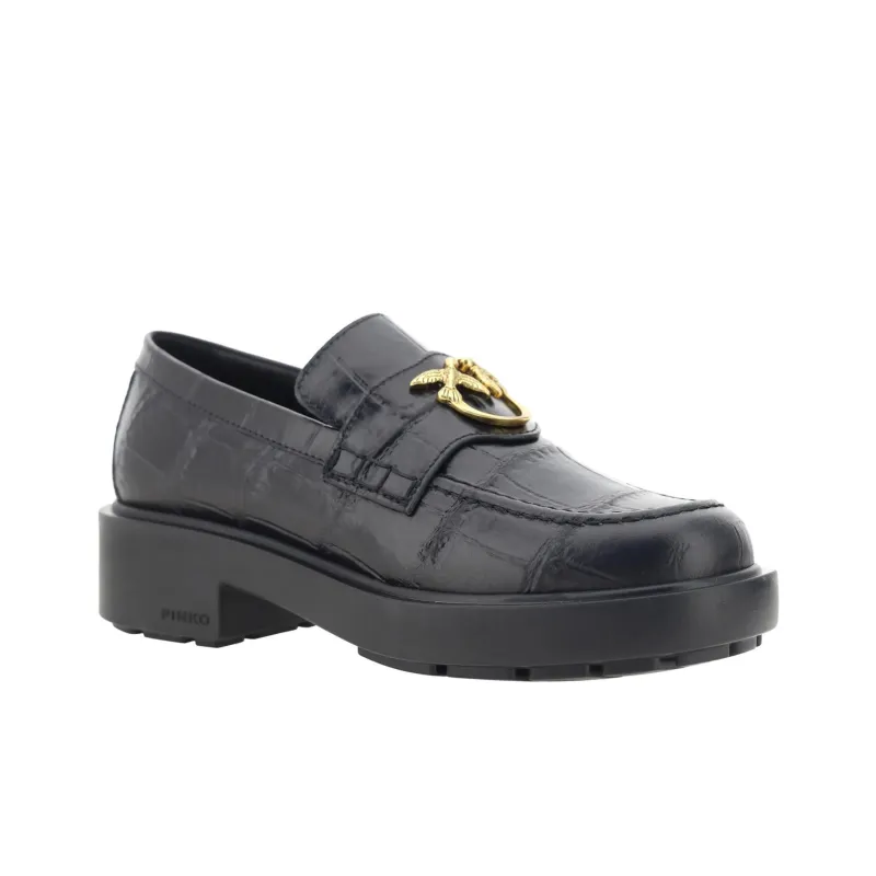 PINKO Tina Logo Plaque Embossed Loafers Women's-2