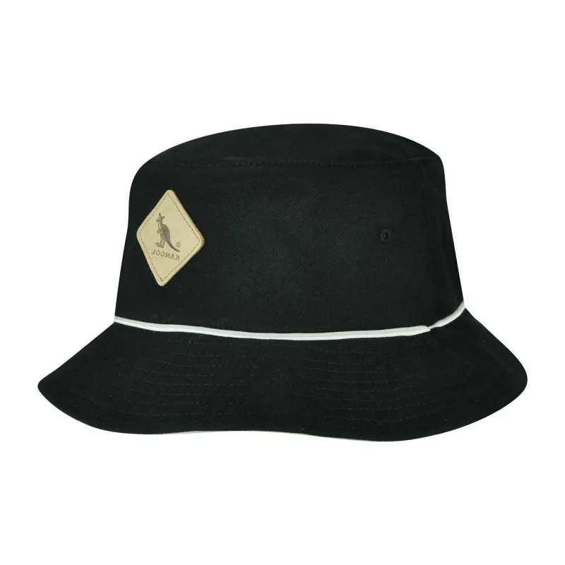 KANGOL Leather Bucket Hats Unisex Black-0