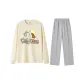 Clothing Set (Light Khaki Top+Gray Pants)