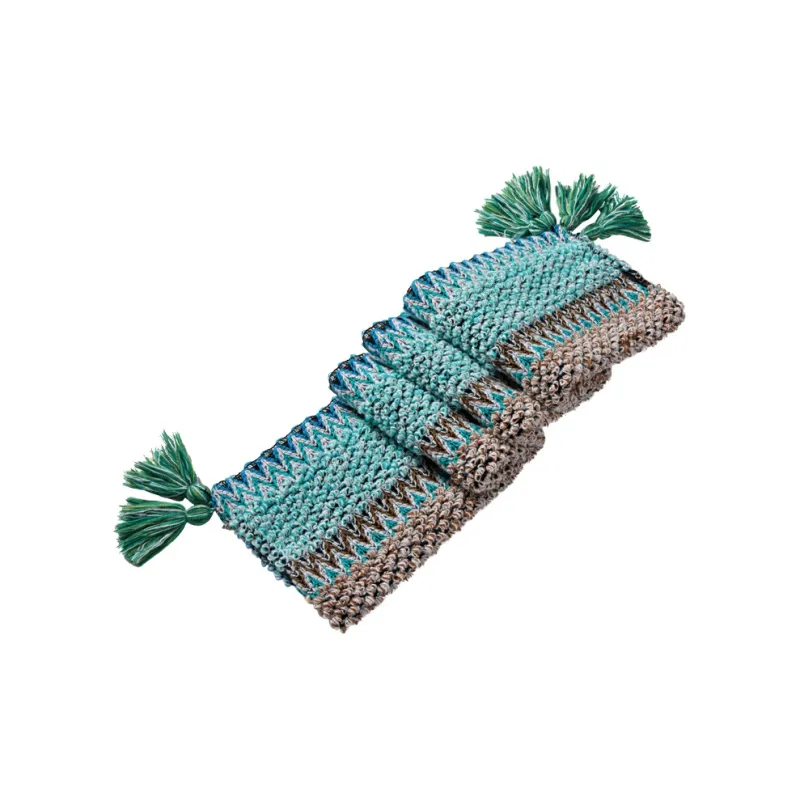 CAMEL Polyester Knit Scarves Women's Cloisonne Blue/Turquoise-5