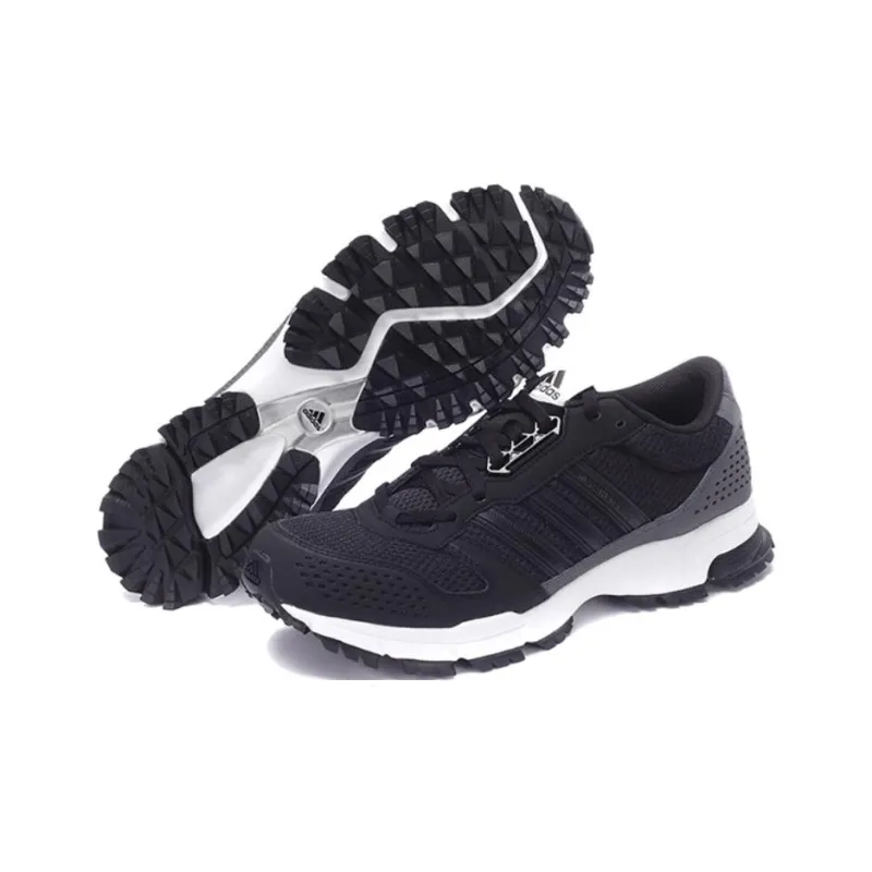 Adidas Marathon 10 Anti Slip Wear Resistant Low Top Casual Running Shoes Men's Black Gray-3