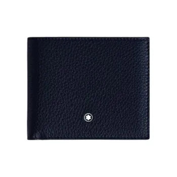 MONTBLANC Soft Leather Series Cow Leather Wallet Men's Midnight Blue