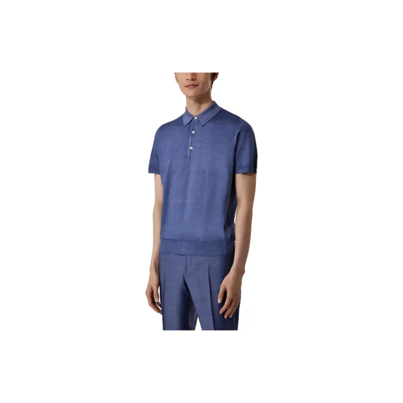 Canali Knitted Polo Shirt-1