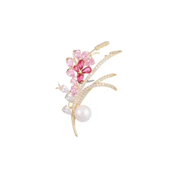 Lockstarfy Copper Pearl Brooches Women's