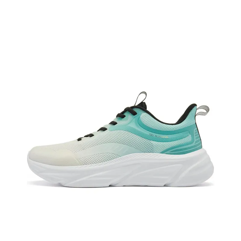 QIAODAN Anti Slip Wear Resistant Low Top Casual Running Shoes Men's White Green-0