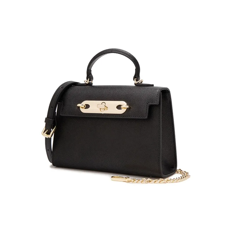 ELLE Cow Leather Kelly Bag Small Square Handbag Medium Size Women's Multicolor-1