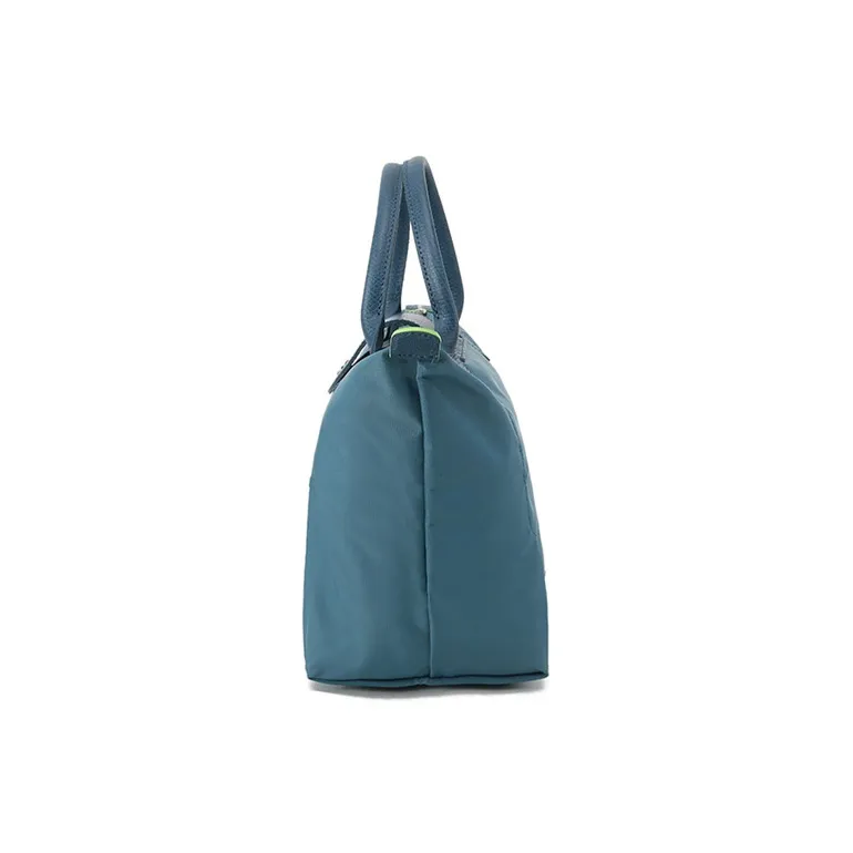 LONGCHAMP Le Pliage Green Recycled Canvas Handbag Dumpling Bag Tote Small Size Women's Peacock Blue-3