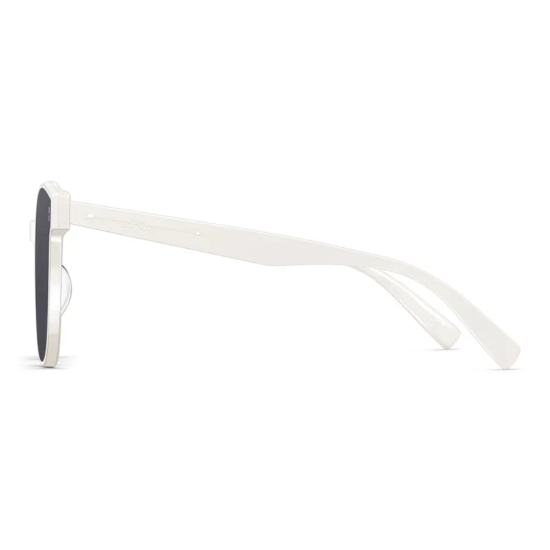 MOLSION Plate Frame Irregular Shape Sunglasses Unisex Black, White-10