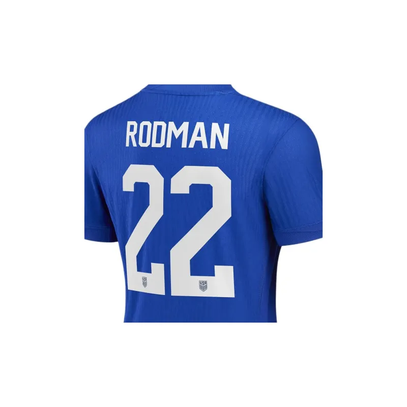 Nike Trinity Rodman USWNT 2024 Match Away Soccer Jerseys Women's Blue-2
