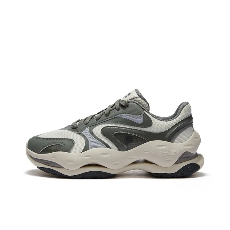 FILA FUSION Cheese Cheese Slip-Resistant Low-Top Casual Shoes Men's Gray Green-0