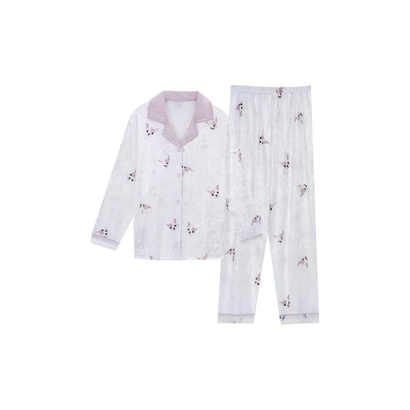 Ta Yan Winter Pajama Set Women's White-0
