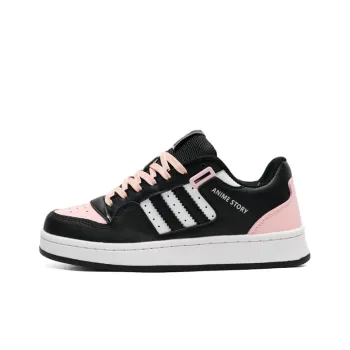 ABCYLM Slip Resistant Cushioning Impact Resistance Abrasion Resistant Low Top Skateboard Shoes Women's Black Pink