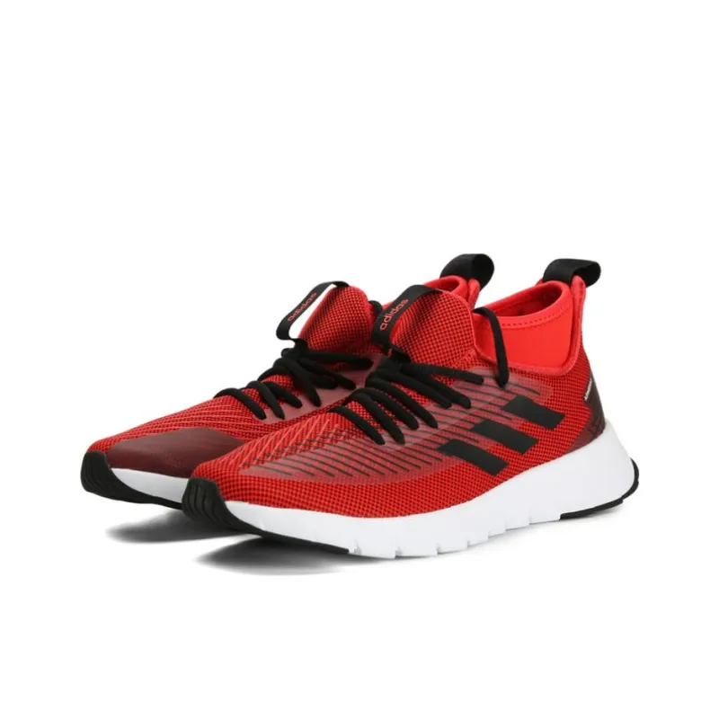 Adidas Asweego Anti-Slip Wear-Resistant Mid-Top Running Shoes Men's Red Black-2
